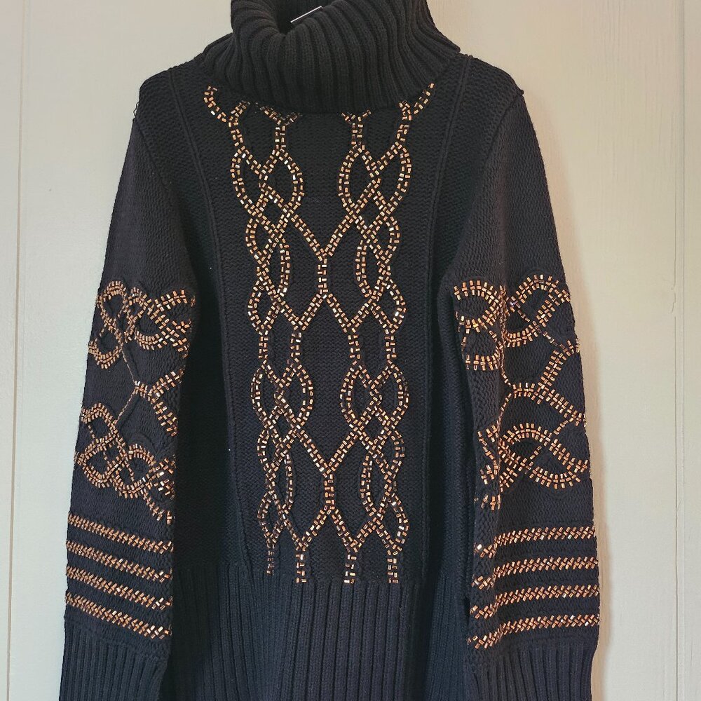Karen Millen Black Sweater with Gold Accents